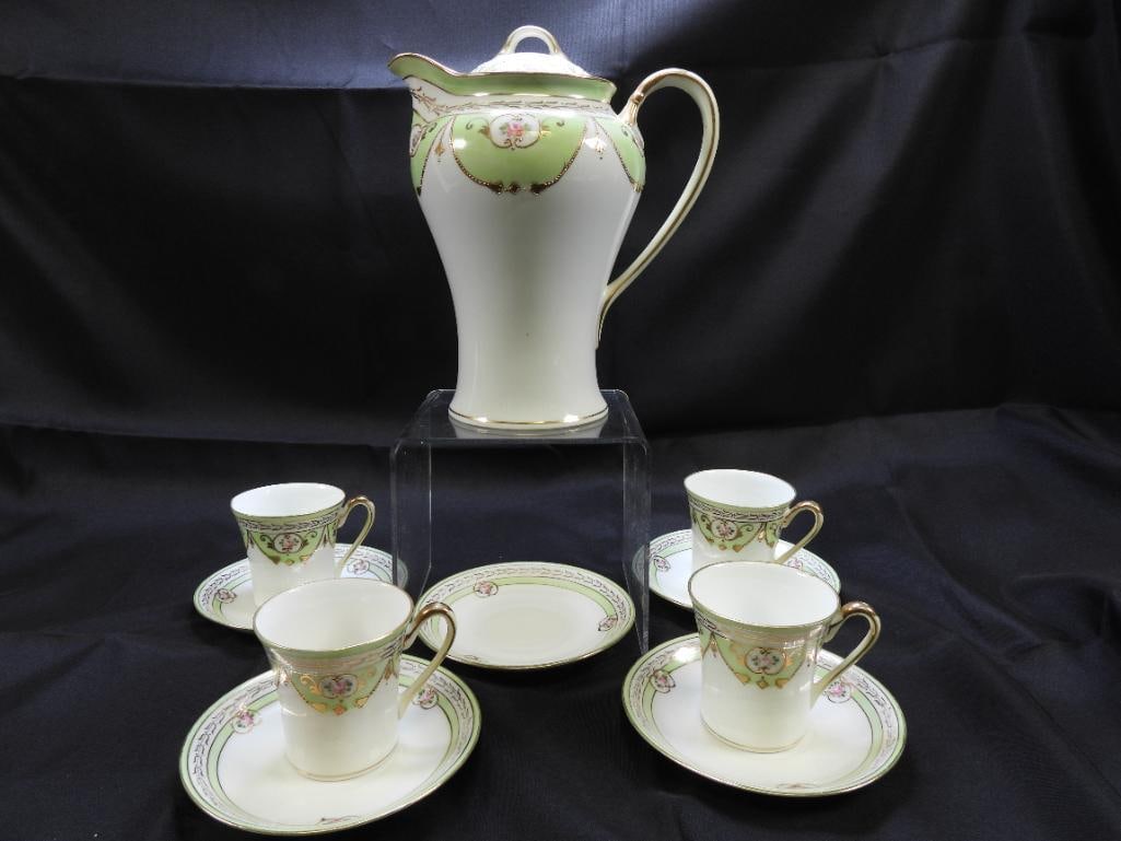 NIPPON  China Hot Chocolate Service for 4, ANTIQUE SET (1 of 4)