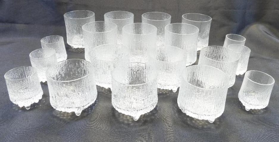 LOT OF 19 iittala Ultima Thule Finland glasses, Highball, Old Fashion, Cordials (1 of 5)