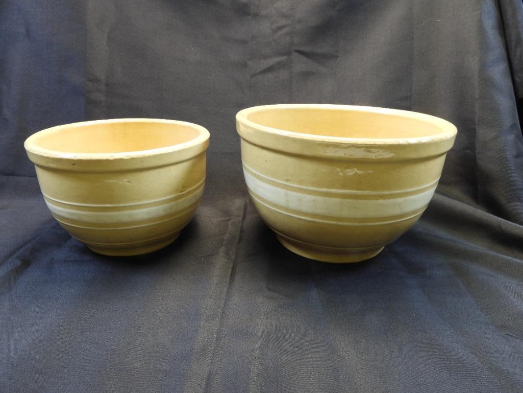LOT OF 2 EVE-N-BAKE Stoneware Nesting Mixing Bowls, VINTAGE (1 of 4)