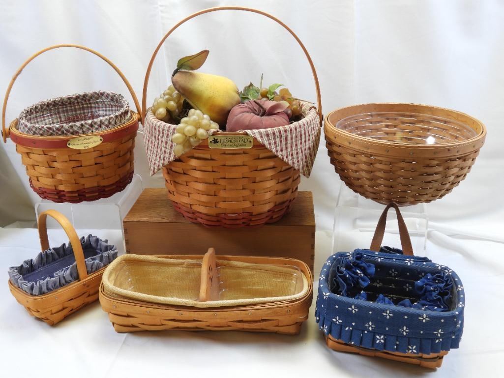 LOT OF 6 Longaberger Baskets (1 of 6)
