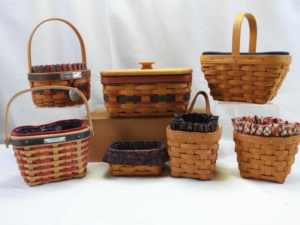 LOT OF 7 LONGABERGER BASKETS (1 of 9)