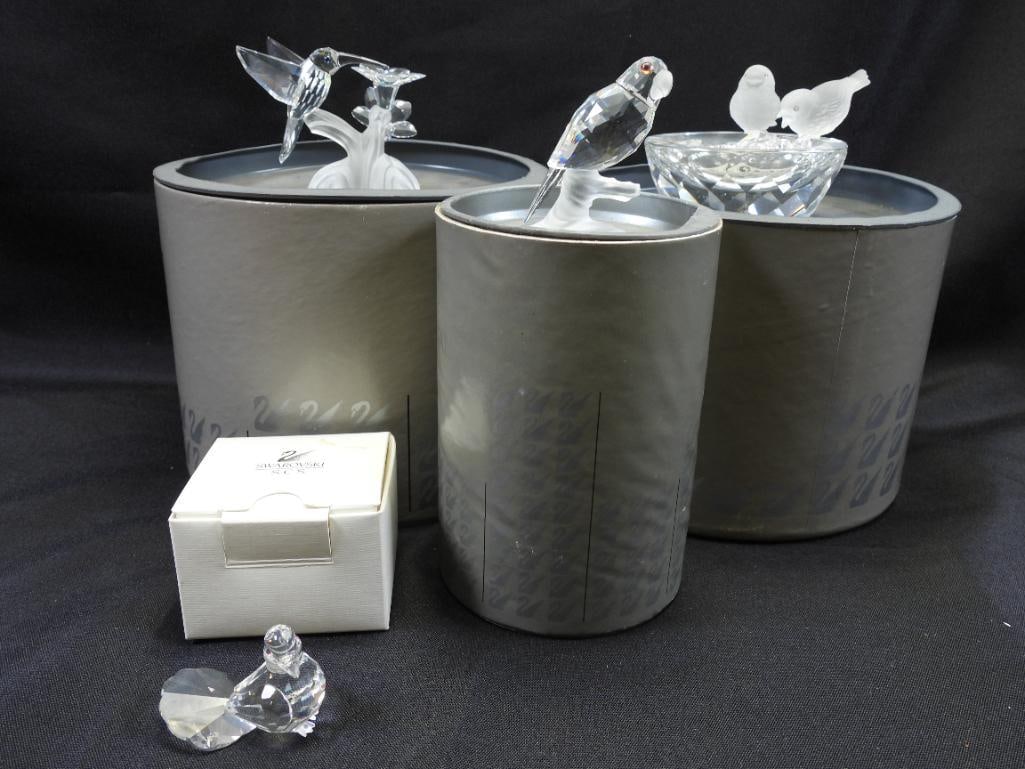 LOT OF 4 SWAROVSKI Austrian Crystal Birds, BOXED (1 of 8)