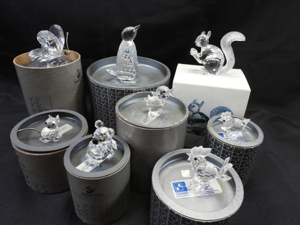 LOT OF 8 SWAROVSKI Austrian Crystal Animal Figurines, Boxed (1 of 13)