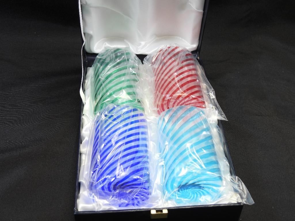 SET OF 4 VETRO ARTISTICO Murano Drinking Glasses NEW in the box (1 of 5)