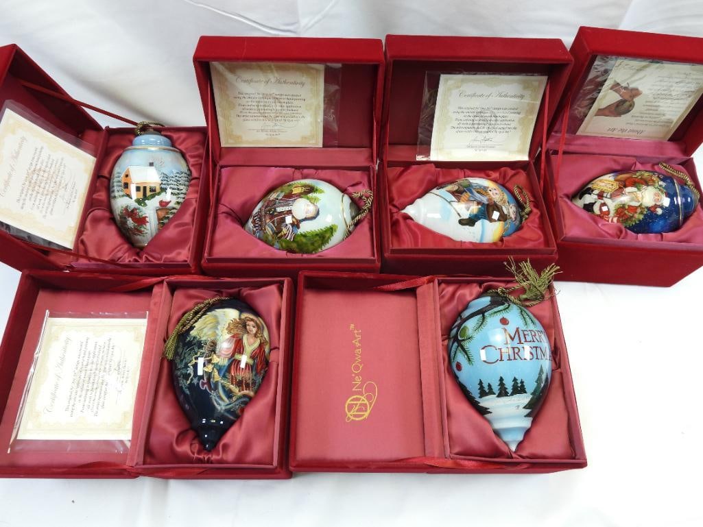 LOT OF 6 NE'QWA ART Holiday Ornaments (1 of 9)