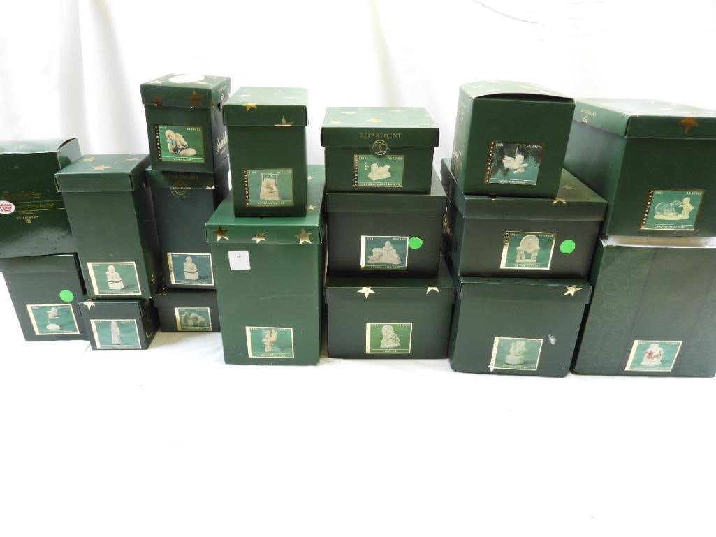 LOT OF 17 SNOW BABIES, New Old Stock, BOXED: HUGE lot of 17 boxed DEPT 56 SNOW BABIES, new old stock; see pictures for details