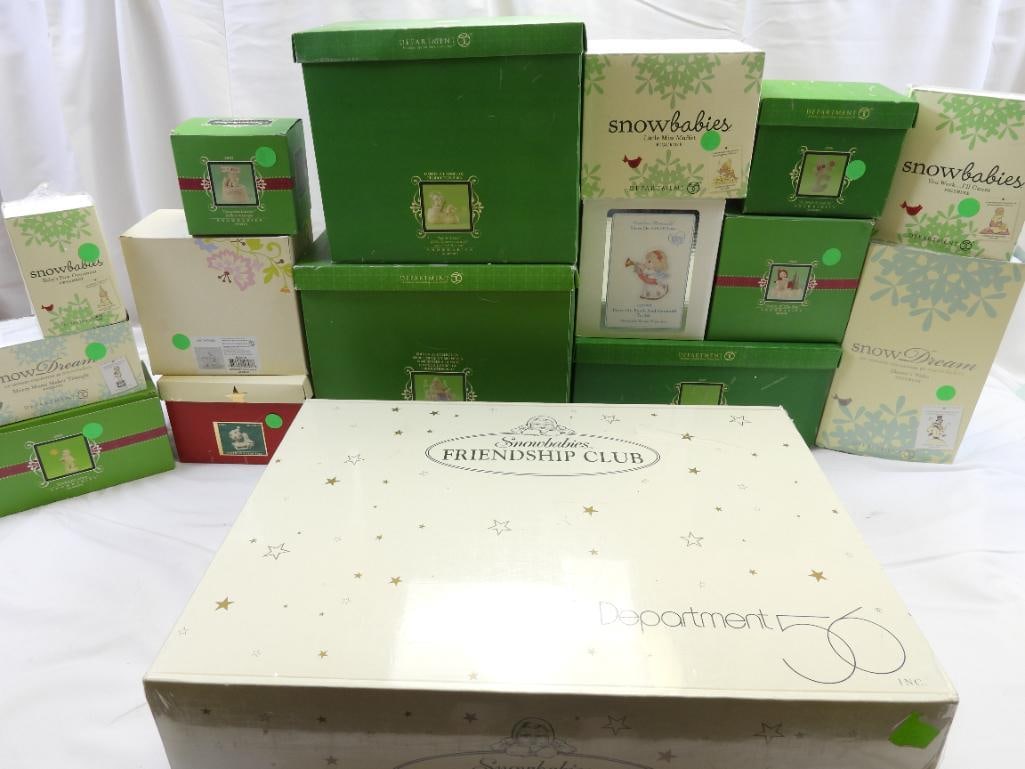 LOT OF 16 SNOW BABIES, New Old Strock, BOXED: HUGE lot of 16 boxed DEPT 56 SNOW BABIES, including some Easter themed; new old stock; see pictures for details