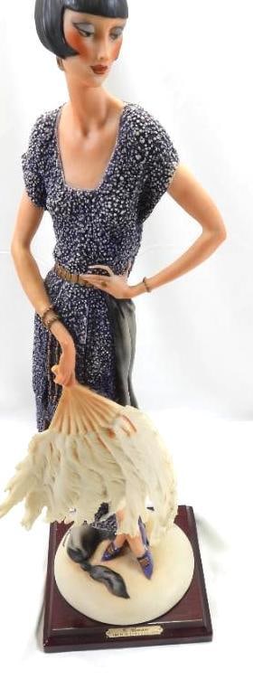Limited Edition Signed Guiseppi Armani Lady with Fan from ''My Fair Ladies'': Limited edition number 26/5000 Sculpture made in Italy by Giuseppe Armani signature on base. Giuseppe Armani backstamp. No box. 19" tall. Made in Italy. Each figurine sold for $1,200.00 The other 5 of