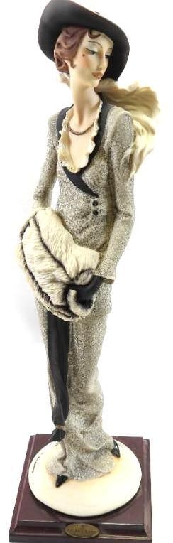 Limited Edition Signed Giuseppe Armani Lady With Muff Sculpture 388C: She is from the My Fair Ladies Collection. She comes in her original box Limited edition #3474/5000. The other My Fair Lady sculptures are in lots 245-248 and 250. They are all signed and numbered.
