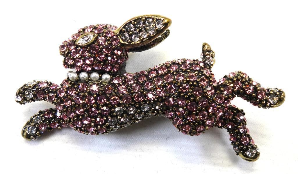 NEW HEIDI DAUS Crystal Rabbit Brooch (1 of 4)