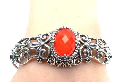 NEW Carolyn Pollack Sterling Silver and Stone Cuff Bracelet