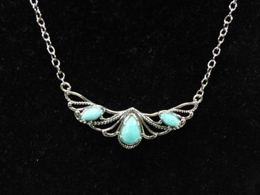 NEW Carolyn Pollack Sterling Silver and Turquois Necklace