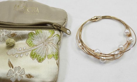 NEW Honora Cultured Freshwater Pearl and Gold Plate over Sterling Silver Bracelet