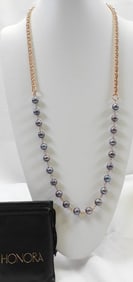 NEW Honora Cultured Freshwater Pearl and Bronze Necklace
