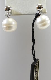 NEW Honora Cultured Freshwater Pearl and Sterling Silver Earrings