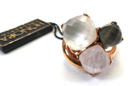 NEW Honora Mother of Pearl Doublet and Sterling Silver Cocktail Ring