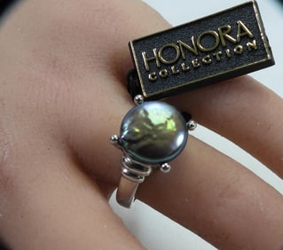 NEW Honora Cultured Freshwater Pearl and Sterling Silver Ring