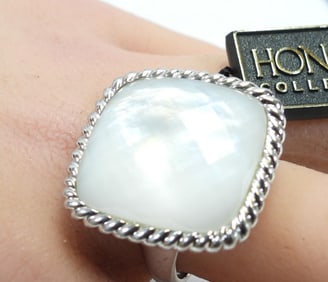 NEW Honora Mother of Pearl Doublet and Sterling Silver Cocktail Ring