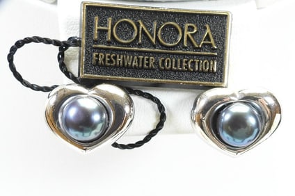NEW Honora Cultured Freshwater Pearl and Sterling Silver Earrings