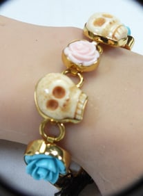 NEW WITH TAG CHARLES ALBERT Resin, Bone, and Mother of Pearl Alchemia Bracelet