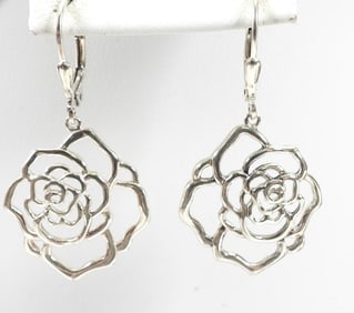 NEW Sterling Silver Dangle Flower Earrings