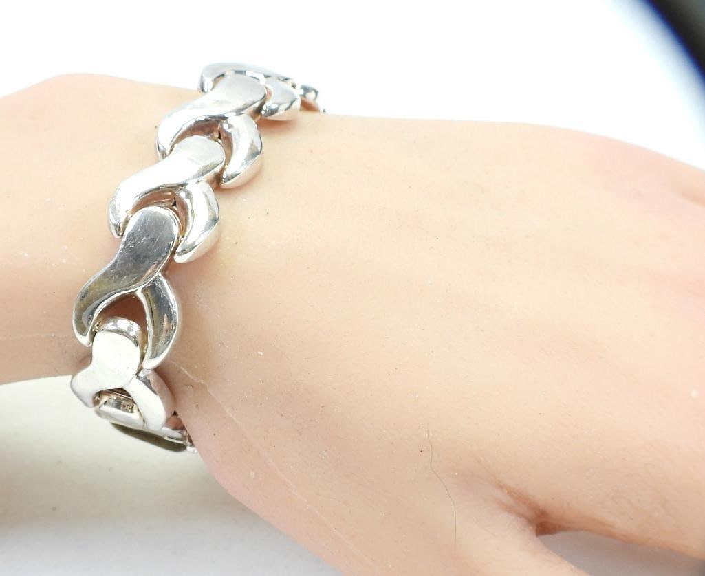 Sterling Silver Heavy Link Bracelet From Italy (1 of 5)