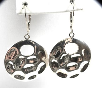 NEW Sterling Silver Disk Earrings