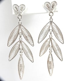 NEW Sterling Silver Filigree Dangle Earrings