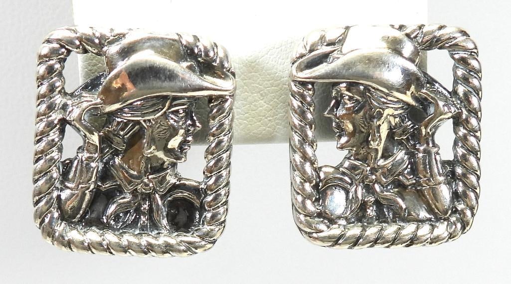 BARRY KIESELSTEIN CORD Sterling Silver Cowgirl Earrings (1 of 4)