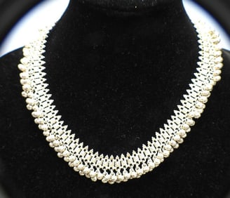 Sterling Silver Oriental Style Bell Necklace