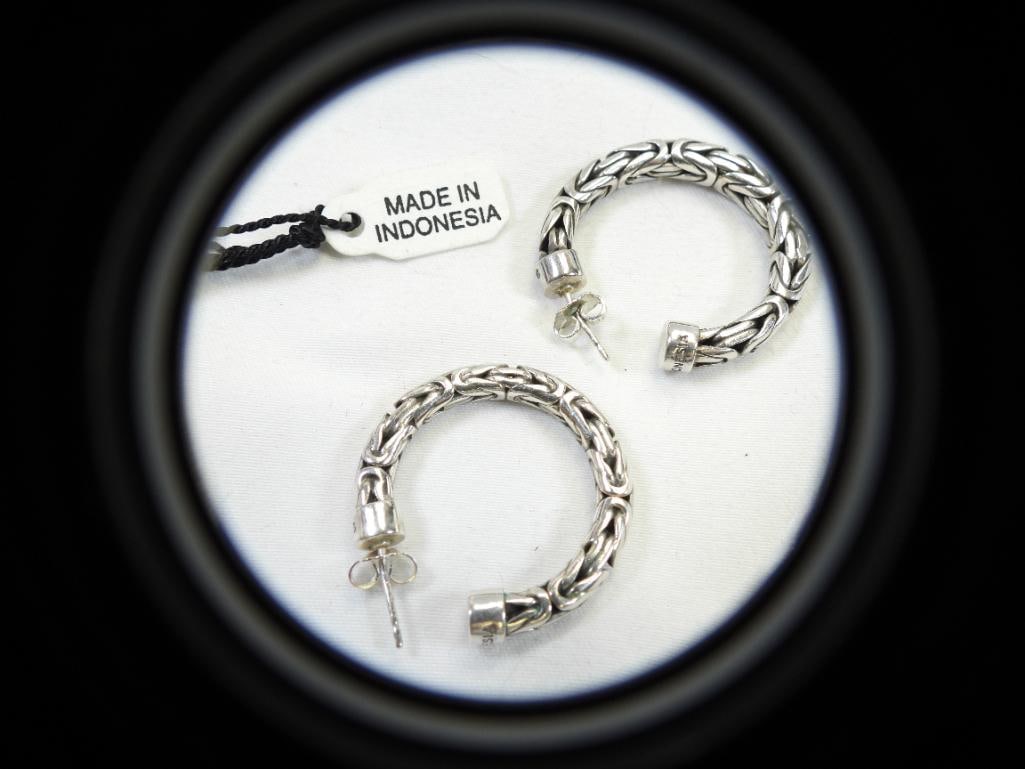NEW Sterling Silver Hoop Earrings (1 of 3)