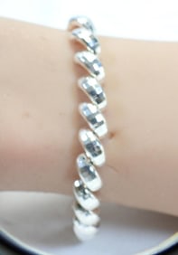 NEW Sterling Silver Faceted Bracelet