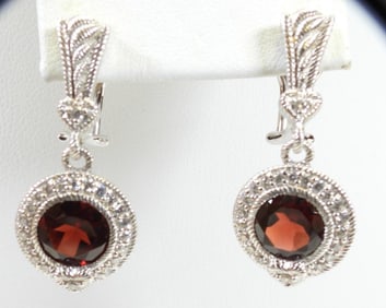JUDITH RIPKA sterling silver with Crystals Earrings