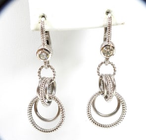 JUDITH RIPKA sterling silver with Crystals Earrings