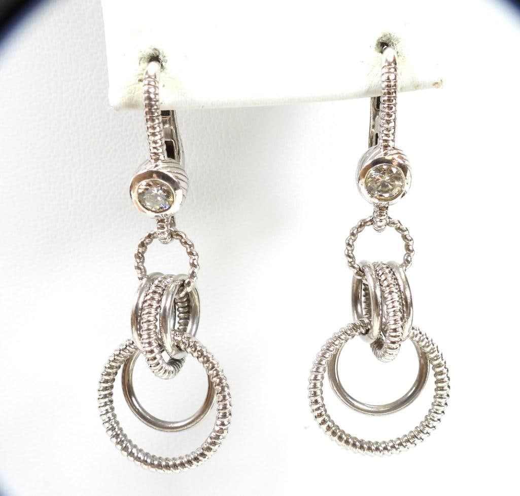 JUDITH RIPKA sterling silver with Crystals Earrings (1 of 3)