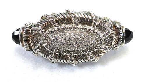 JUDITH RIPKA sterling silver with Crystals Brooch or Pendant
