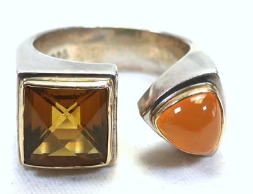 MICHAEL DAWKINS Sterling Silver and Gemstone Ring