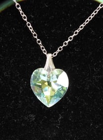Sterling Silver and Crystal Heart Pendant Necklace