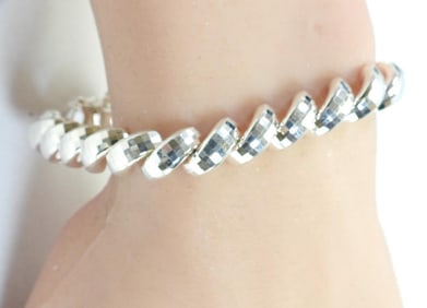 NEW Sterling Silver Faceted Bracelet