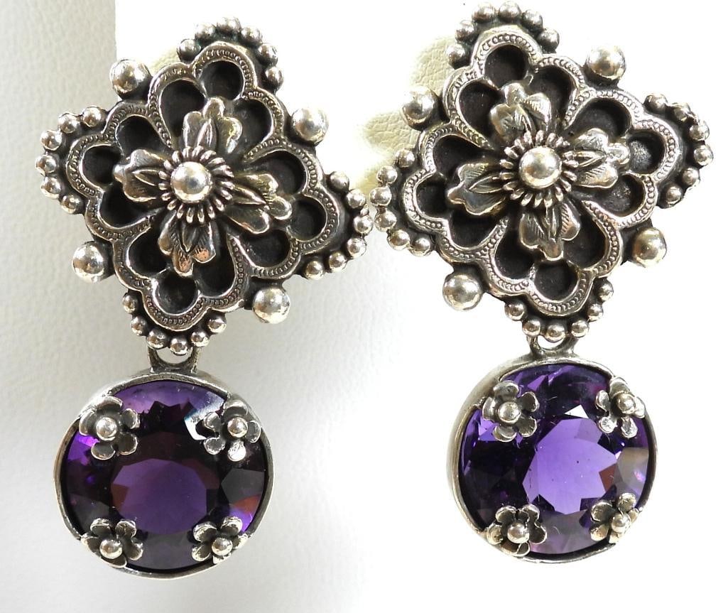 STEPHEN DWECK Sterling Silver and Amethyst Earrings (1 of 4)
