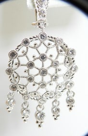JUDITH RIPKA Sterling Silver and Crystal Dangling Earrings