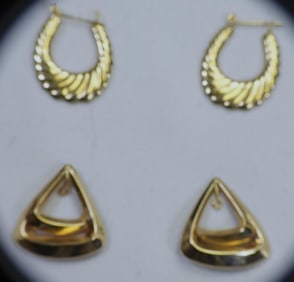 Lot of 14kt Gold Earrings and Earring Jackets 3.3 grams