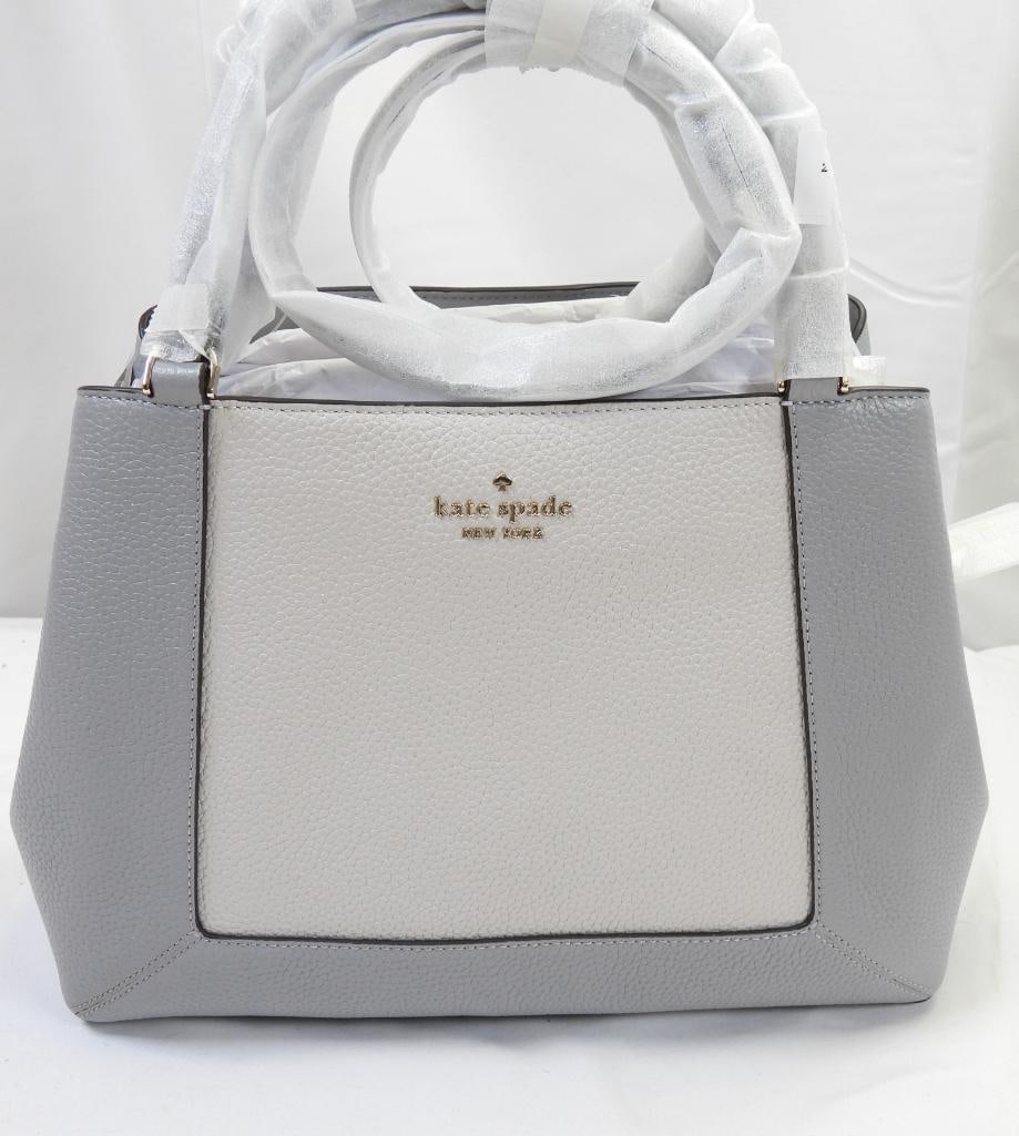 New Kate Spade White and gray leather satchel handbag (1 of 6)