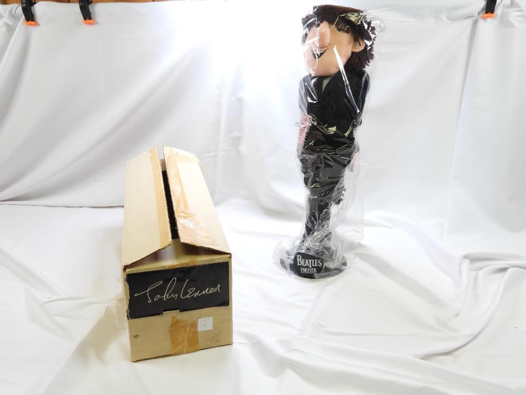 BEATLES FOREVER John Lennon APPLAUSE  Soft Sculpted Doll and Stand, 1987, New Old Stock with tags (1 of 4)