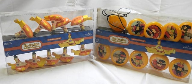 LOT OF 2 BEATLES KURT ADLER Christmas Lights Sets, BOXED
