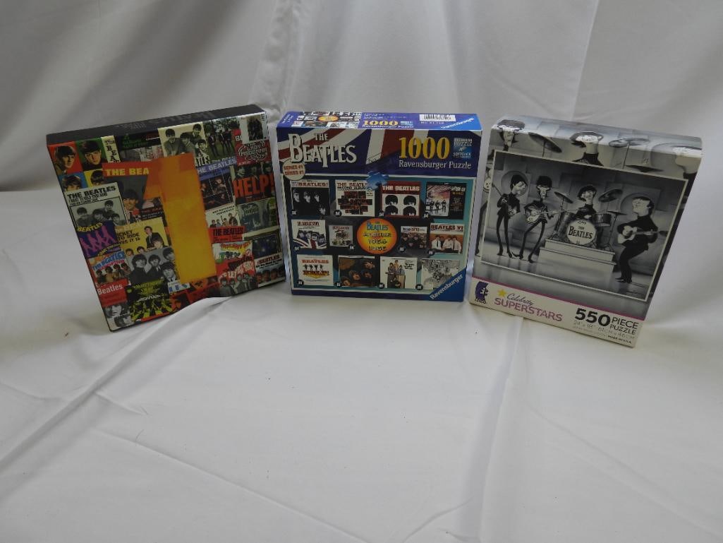 LOT OF 3 BEATLES Themed Jigsaw Puzzles, 2 NEW (1 of 6)