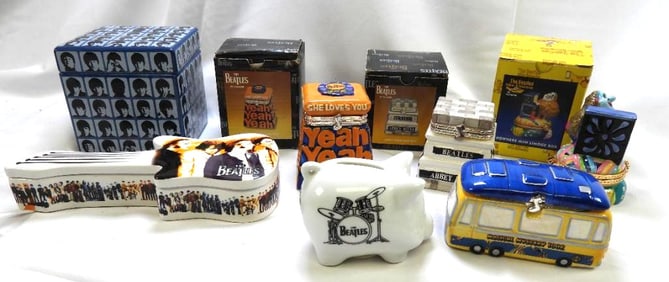LOT OF 7 BEATLES Themed Ceramic Boxes