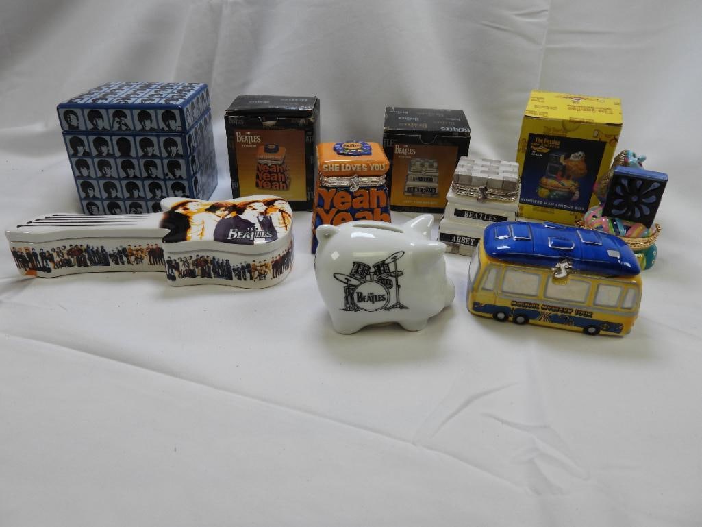 LOT OF 7 BEATLES Themed Ceramic Boxes (1 of 10)