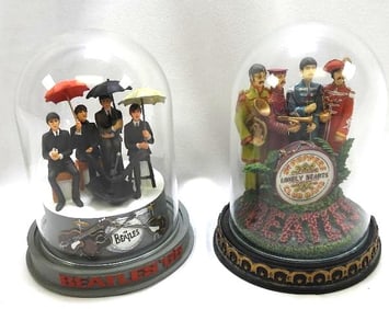 LOT OF 2 FRANKLIN MINT Figural Music Boxes with Glass Domes, Limited Editions, NUMBERED