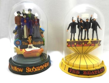 LOT OF 2 FRANKLIN MINT Figural Music Boxes with Glass Domes, Limited Editions, NUMBERED